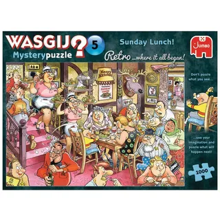 Jumbo Spiele Wasgij Retro Mystery 5 Sonntagsessen - Puzzle 1000 Teile