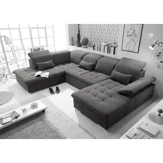 ed-lifestyle Wohnlandschaft U-Form Webstoff 3-Sitzer Braun