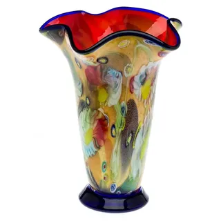 Glasvase 4,8kg Glas Vase Italien Murano Stil Höhe 37cm schwere Tischvase glass