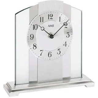 AMS Tischuhr AMS "T1120", silber (silberfarben), Tischuhren, Wohnzimmer, Esszimmer,Made in Germany