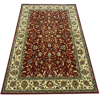 Herati Rot Orient Teppich Handgetufteter 100% Wolle Handgefertigter Braun Beige 200x300 cm