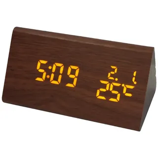 Miraval Uhr Digitale Tischuhr Holz mit USB