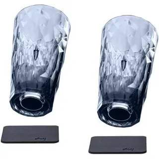 silwy Magnet Longdrinkgläser, Kunststoff, 300ml, 2er Set, grau