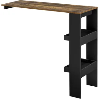 [en.casa] Bartisch Bromölla 120 x 45 x 106 cm Schwarz/Eiche