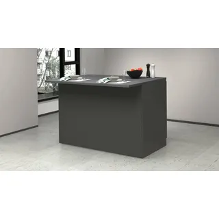 Dmora - Kücheninsel Emmanuel, Mehrzweckschrank, Küchenzeile Schrank, Zusätzlicher Tisch, 100% Made in Italy, 125 x 90 x 90 cm, Anthrazit und Schiefer