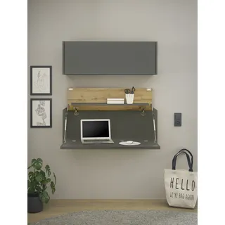 Büromöbel-Set HOME AFFAIRE "CiTY/GiRON", grau (anthrazit), H:180cm T:30cm, Arbeitsmöbel-Sets, Büromöbel-Set, Wandsekretär, Home Office
