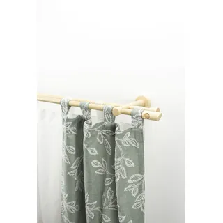 GARESA Gardinenstange GARESA "PILA", beige (natur), L:140cm Ø:20mm, Holzwerkstoff, Gardinenstangen, Vorhanggarnitur, verlängerbar, Knopf mit Ausschnitt, ohne Ringe