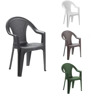 Mojawo Stapelstuhl Gartenstuhl Kunststoff Ischia Rattan-Optik