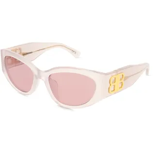 Balenciaga BB0324SK Damen-Sonnenbrille Vollrand Oval Acetat-Gestell, weiß
