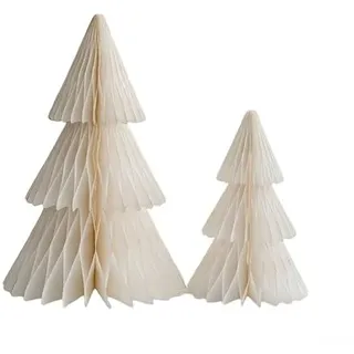 Oniissy Wabenpapier Weihnachtsbaum Weihnachtsbaum Tischschmuck – Papier Weihnachtsdekoration – Schrankregal Ornament – für Zuhause, Neujahr, Party-Dekoration (weiß)