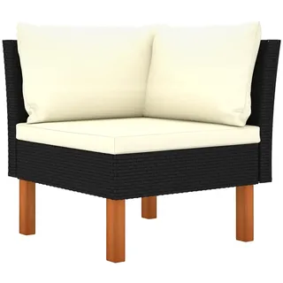 vidaXL Eukalyptusholz Massiv Ecksofa Gartenmöbel Sofa Lounge Gartensofa Gartensessel Loungesessel Garten Balkon Terrasse Poly Rattan