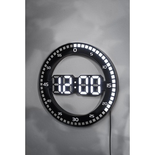 Weltbild Tischund Wanduhr LED – 3D Digitaluhr beleuchtet mit Sekundenanzeige 12/24 Stunden-Uhr-Anzeige Ø 30,5 cm, aus Kunststoff