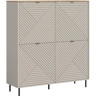 Möbel Boss Highboard 124 x 135 x 40 cm Beige / Braun