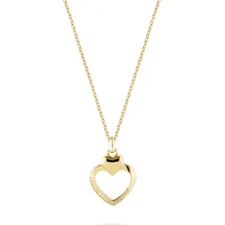 JETTE Silberkette JETTE Damen-Kette 925er Silber, recycelt Zirkonia, HEARTS gelb|goldfarben
