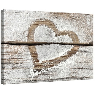 Leinwandbild  (Herz auf Holz, 35 x 25 cm)