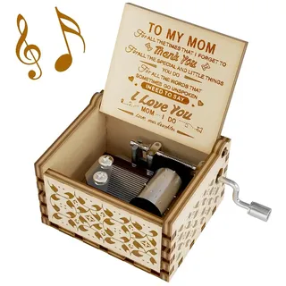 Ucuber Spieluhr mit Aufschrift You are My Sunshine, Geschenk für Mutter von Tochter, Holz, lasergraviert, Vintage-Mini-Größe, einzigartige beste Muttertag, Geburtstag/Weihnachten, Erntedankfest