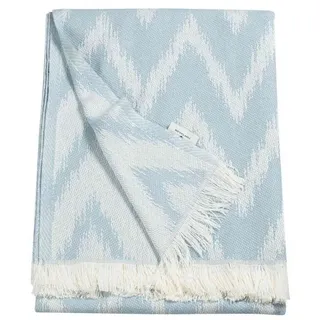 TOM TAILOR Tagesdecke ZIGZAG Sommerdecke, 140 x 180 cm in Hellblau blau