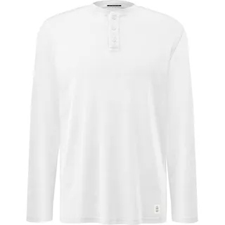 QS Gewaschenes Henley-Langarmshirt weiß L