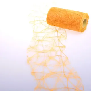 Deko AS GmbH Sizoweb Tischband - 25 Meter Rolle + 100 Deko Herzen - gespiegelt - Gratis (12,5cm, Sonnengelb)