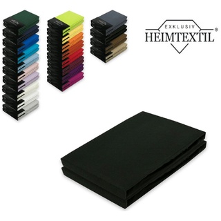 EXKLUSIV HEIMTEXTIL Doppelpack Jersey Spannbettlaken Premium Schwarz 60 x 120 - 70 x 140 cm