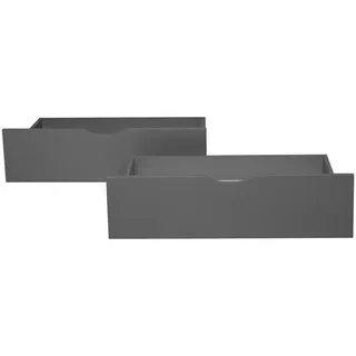Homestyle4u Bettschubkasten, Grau Holz Schlafzimmer, Betten, Bettkasten