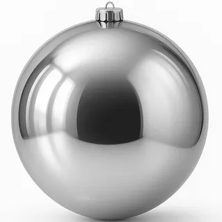 Weihnachtskugeln 1 Stück - Christbaumkugeln - bruchsicher und stoßfester - Christbaumschmuck Ø 20cm Baumschmuck Weihnachten Deko - Silber - glänzend
