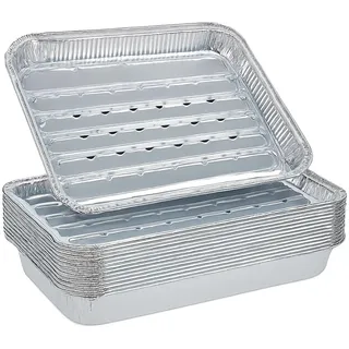 DeinPack 30 Alu-Grillschalen 34x22cm eckig Einweg Aluschalen für BBQ Grill
