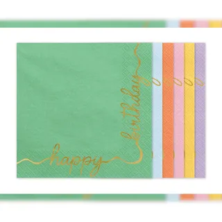 Partydeco Servietten Happy Birthday 12Stk./33x33cm | Bunt