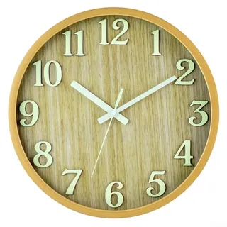 30 cm Wanduhr, leuchtet im Dunkeln, leise beleuchtete Wanduhren, leuchtende Ziffern und Zeiger