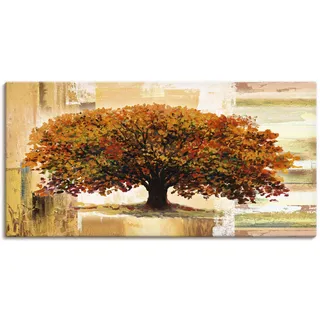 Wandbild ARTLAND "Herbstbaum auf abstraktem Hintergrund", braun (farbe bild(er): braun), B:100cm H:50cm, Bilder, als Leinwandbild, Poster in verschied. Größen