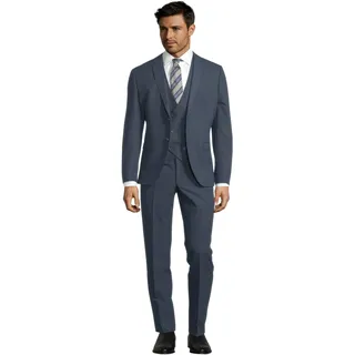 Steffen Klein Herren Anzug - Dreiteiler - Slim Fit - Business Anzug mit Weste - Elastischer Komfort - 56