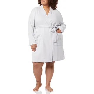 Amazon Essentials Damen Leichter Waffel-Bademantel, Mittellang (Erhältlich In Übergröße), Hellgrau, 4XL Große Größen