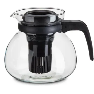 Peill+Putzler Germany Glaskanne mit Kunststoffsieb & -Deckel, 1,5 Liter Fassvermögen, Teekanne aus hitzebeständigen Borosilikatglas, Teezubereiter, spühlmaschinengeeignet