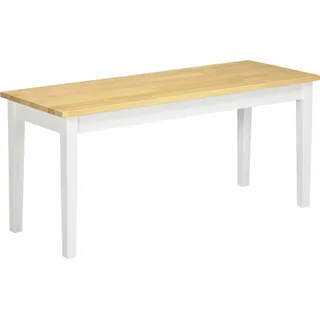 HOMCOM Sitzbank 2-Sitzer bis 220 kg belastbar aus Kiefernholz in Weiß, Essbank Küchenbank Wohnzimmerbank 102 x 36 x 45 cm   Aosom.de