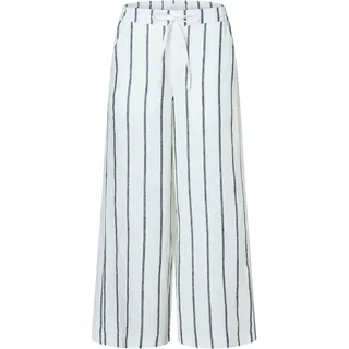 MAC Callie Straight Fit Leinenhose Blau/Weiß 46