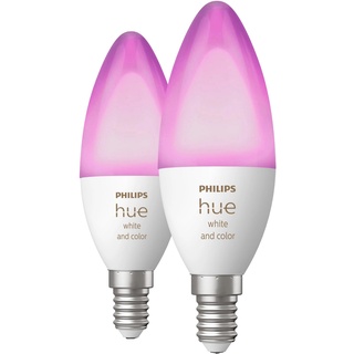 Philips Hue LED-Leuchtmittel E14 White & Color Ambiance Kerze 2x 470 lm 2er Pack