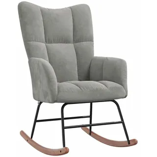 vidaXL Schaukelsessel Hellgrau Samt 75 x 100 x 80 cm Silber