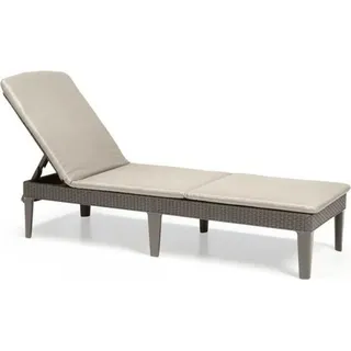Sonnenliege Allibert by KETER Jaipur, Rattan-Optik, Cappuccino, Verstellbare Rückenlehne, 187 x 58 x 29 cm