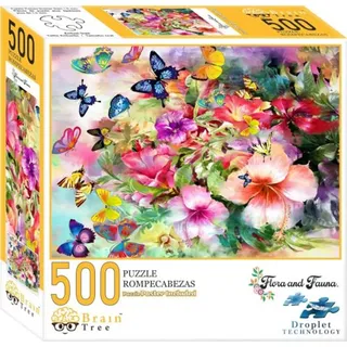 Brain Tree Puzzle Blumen und Schmetterlinge 500 Teile