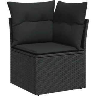 vidaXL Garten-Ecksofa Loungesofa schwarz