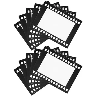 OHPHCALL 10 Stück aus Papier, Schwarz, Retro Filmdekorationsrahmen | Filmrolle Deko, Bilderrahmen für Wand, Collage Fotorahmen für Wand