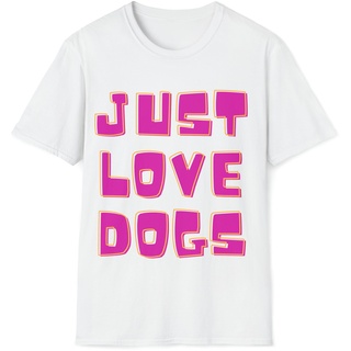 Softstyle T-Shirt "JUST LOVE DOGS" - Weiß / L