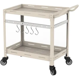 casa.pro Outdoor Servierwagen Bard Stahl 72x77x38 cm Champagne