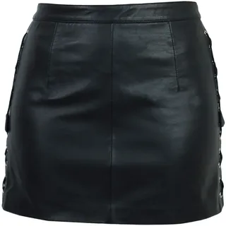 Minirock RICANO "Lederrock RK-05 Skirt", Damen, Gr. XL, schwarz, Obermaterial: 100% Lammnappaleder LANA., schmal mini, Röcke Minirock, Handgefertigt aus echtem Leder