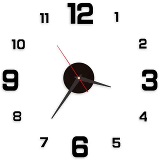 Wanduhr Kleben Groß Modern 3D DIY Wanduhren zum Kleben Leise und 40CM