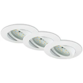 Briloner Einbauleuchte 3er Set schwenkbar dimmbar Weiß Ø8,2cm