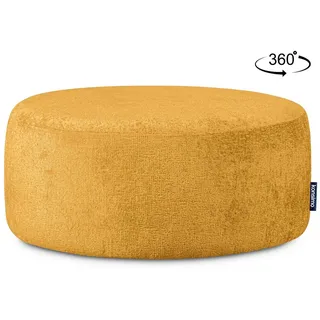 KONSIMO® Polsterhocker RAGGI Sitzhocker Pouf, mit 360° Drehfunktion, Chenille, im modernistischen Stil gelb