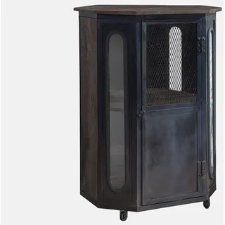 Vitrine klein Schrank massiv extravagant Eisen Sideboard auf Rollen Hausbar