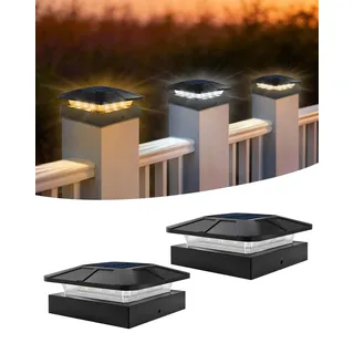 BRIMAX Solar Pfostenkappe 10x10 cm LED 2er Set IP65