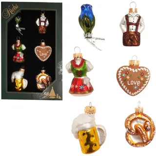 Krebs Glas Lauscha Baumschmuck Oktoberfest Mini-Set Mehrfarbig 5cm